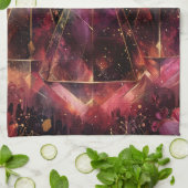 Mystisches Amethyst-Hexen-Celestial-Muster Geschirrtuch (Gefaltet)