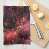 Mystisches Amethyst-Hexen-Celestial-Muster Geschirrtuch (Viertel Falte)
