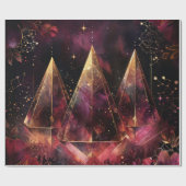 Mystisches Amethyst-Hexen-Celestiales Muster Geschenkpapier (Flach)