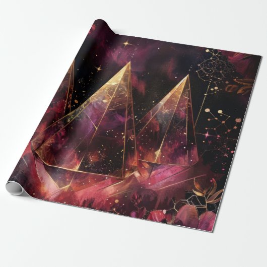 Mystisches Amethyst-Hexen-Celestiales Muster Geschenkpapier (Ungerollt)