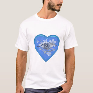 Mystisches Auge Florales Herz T-Shirt