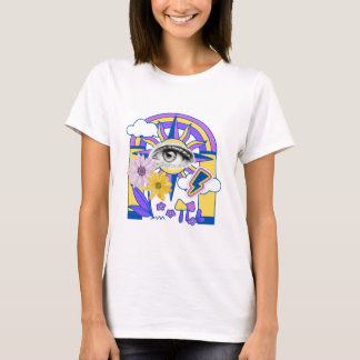 Mystisches Auge Regenbogenbogen Farbige Florale Bo T-Shirt
