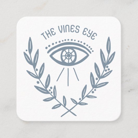 Mystisches Auge und Reben Elegante Boho Quadratische Visitenkarte (Vorderseite)