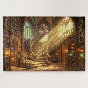 Mystisches Bibliotheks-Escape-Jigsaw-Puzzle Puzzle