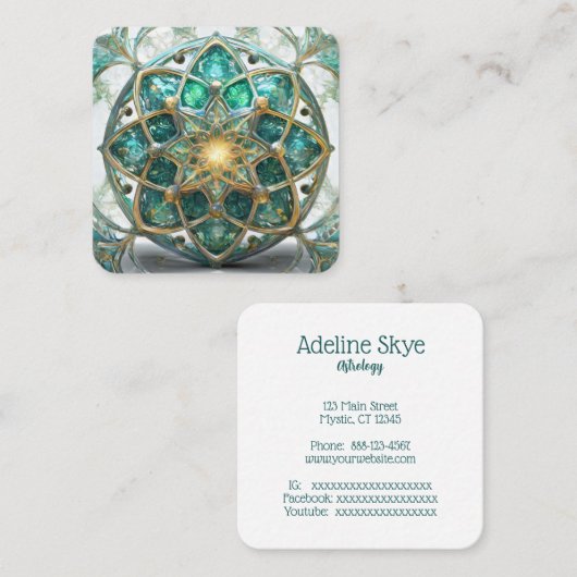 Mystisches Bild Quadratische Visitenkarte (Vorne/Hinten)