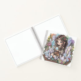 Mystisches Blumenkind mit Quarz Notizblock