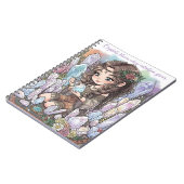 Mystisches Blumenkind mit Quarz Notizblock (Linke Seite)