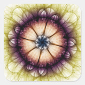 Mystisches, blumenmagisches enigmatisches Muster Quadratischer Aufkleber (Vorderseite)