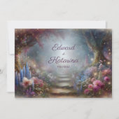 Mystisches Blumenwald - Einladung zur Hochzeit (Vorderseite)