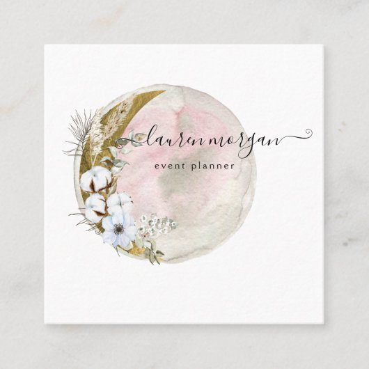 Mystisches Bohemisches Mondeleganto Quadratische Visitenkarte (Vorderseite)