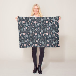 Mystisches botanisches Muster Fleecedecke