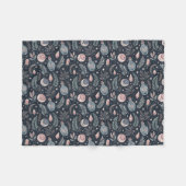 Mystisches botanisches Muster Fleecedecke (Vorderseite (Horizontal))