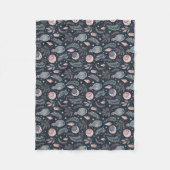 Mystisches botanisches Muster Fleecedecke (Vorderseite)