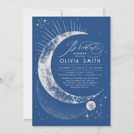 Mystisches Celestis-Brautparty Einladung (Vorderseite)