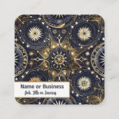 Mystisches Design in Gold und Dunkelblau Quadratische Visitenkarte (Vorderseite)