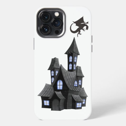 Mystisches Drachen-Schloss Nacht Haus iPhone Hülle (Rückseite)