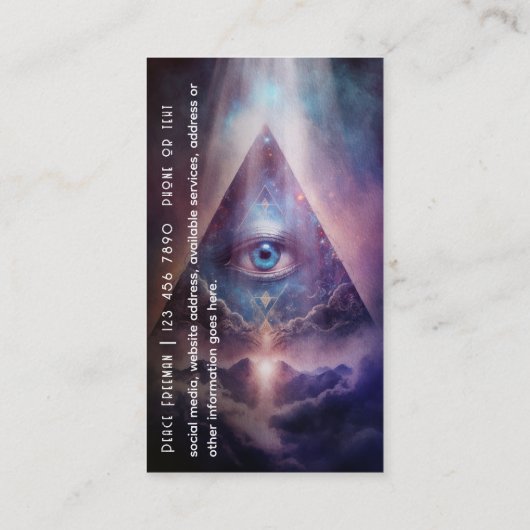 Mystisches drittes Auge, spirituell Visitenkarte (Rückseite)