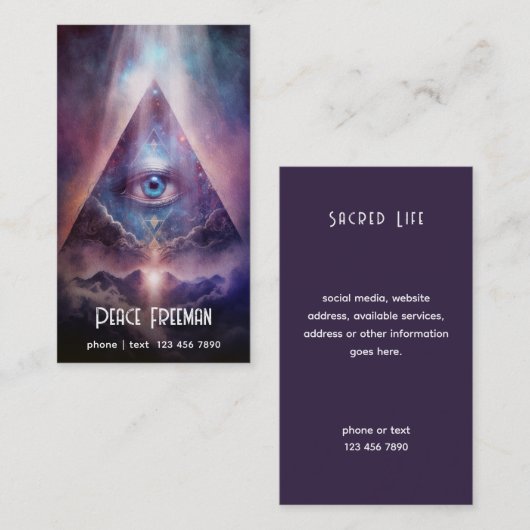 Mystisches drittes Auge, spirituell Visitenkarte (Vorne/Hinten)