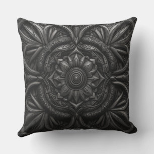 Mystisches dunkles, ornamentales Blumenmuster-Kiss Kissen