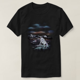 Mystisches Einhorn-Gebirge - Fantasy Airbrush T-Shirt