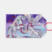 Mystisches Einhorn im Schnee Geschenkanhänger (Vorderseite (Horizontal))