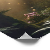 Mystisches Einhorn im verzauberten Wald — Fantasie Poster (Ecke)