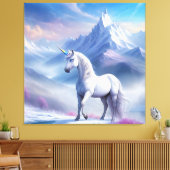 Mystisches Einhorn in einem magischen Fantasiereic Leinwanddruck (Insitu (Wohnzimmer))