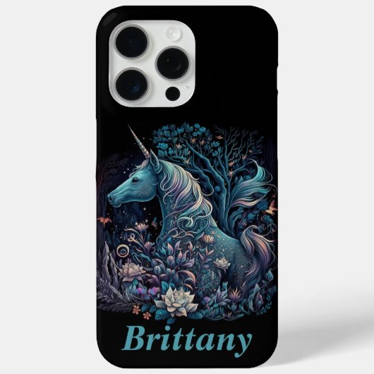 Mystisches Einhorn mit Individuelle Name Case-Mate iPhone Hülle (Rückseite)
