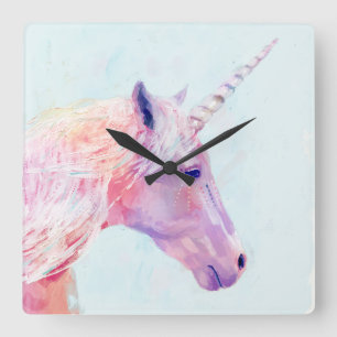 Mystisches Einhorn Quadratische Wanduhr