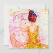 Mystisches Girl-Happy zum Geburtstag Karte (Vorderseite)