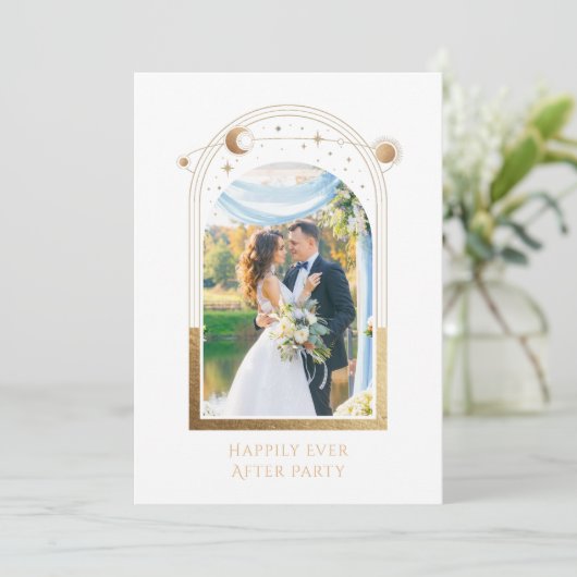 Mystisches Glück für immer nach Hochzeit Einladung (Stehend Vorderseite)