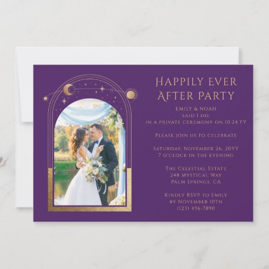 Mystisches Glück für immer nach Hochzeit Einladung (Vorderseite)
