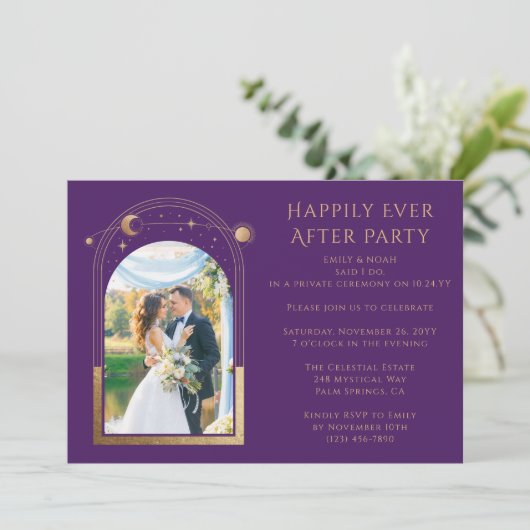 Mystisches Glück für immer nach Hochzeit Einladung (Stehend Vorderseite)