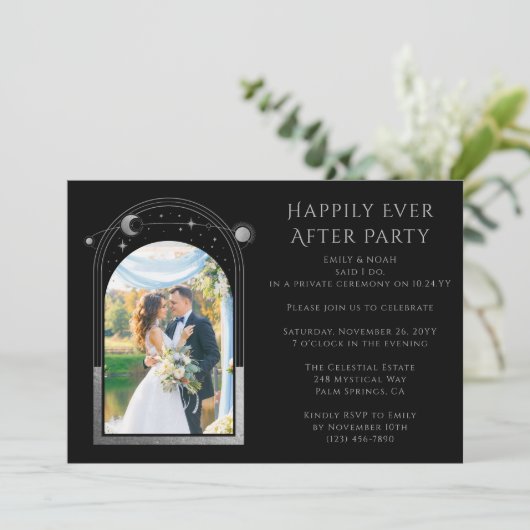 Mystisches Glück für immer nach Hochzeit Einladung (Stehend Vorderseite)