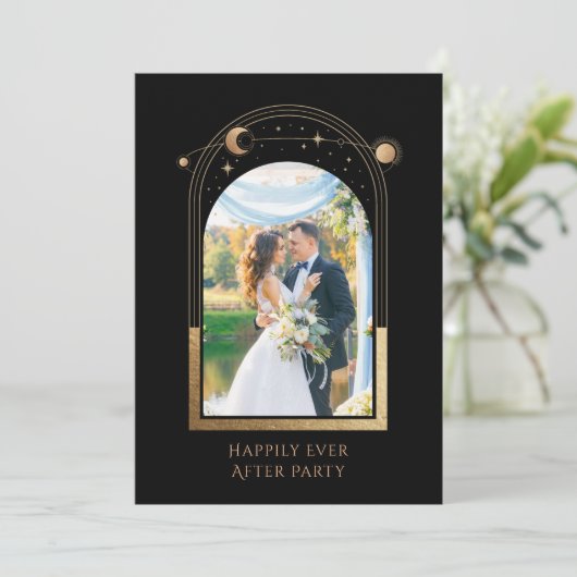 Mystisches Glück für immer nach Hochzeit Einladung (Stehend Vorderseite)