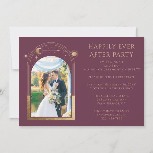 Mystisches Glück für immer nach Hochzeit Einladung (Vorderseite)