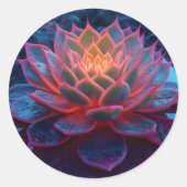 Mystisches Glühen Sukkulent-fiery Botanische Elega Runder Aufkleber (Vorderseite)