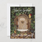 Mystisches Gnome-Garten-Tür-Party laden ein Einladung (Vorderseite)