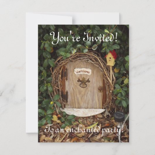 Mystisches Gnome-Garten-Tür-Party laden ein Einladung (Vorderseite)