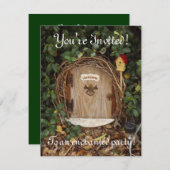 Mystisches Gnome-Garten-Tür-Party laden ein Einladung (Vorne/Hinten)