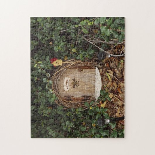 Mystisches Gnome-Garten-Tür-Puzzlespiel Puzzle (Vertikal)