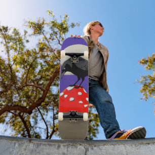 Mystisches Gothic-Raben-Skateboard Skateboard