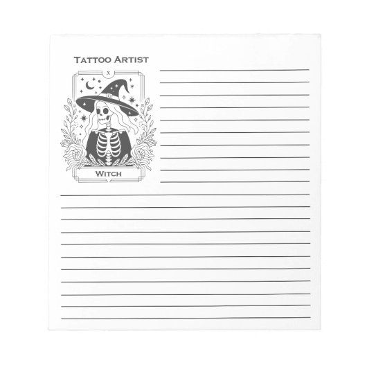 Mystisches Gotisches Schwarz-Weiß-Tarot Notizblock (Vorderseite)