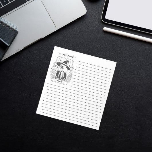 Mystisches Gotisches Schwarz-Weiß-Tarot Notizblock