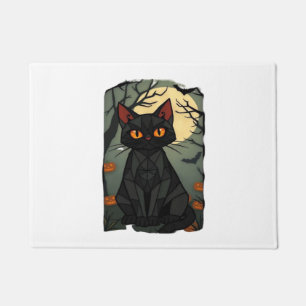 Mystisches Halloween Black Cat Art - Spooky Feline Fußmatte
