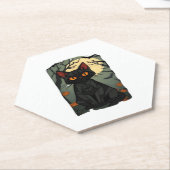Mystisches Halloween Black Cat Art - Spooky Feline Untersetzer (angewinkelt)