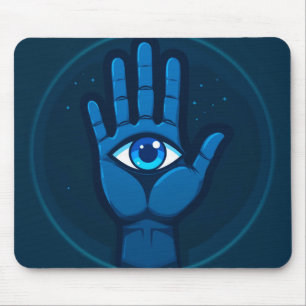 Mystisches Handsymbol mit Auge Mousepad