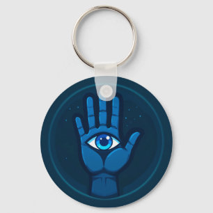 Mystisches Handsymbol mit Auge Schlüsselanhänger