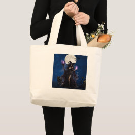 Mystisches Hexen-Halloween-Mond-T-Shirt Jumbo Stoffbeutel