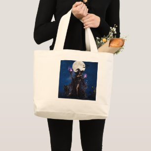 Mystisches Hexen-Halloween-Mond-T-Shirt Jumbo Stoffbeutel